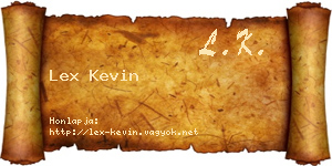 Lex Kevin névjegykártya