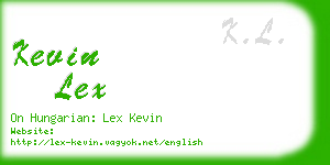 kevin lex business card